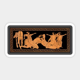 Herakles wrestling Antaeus Sticker